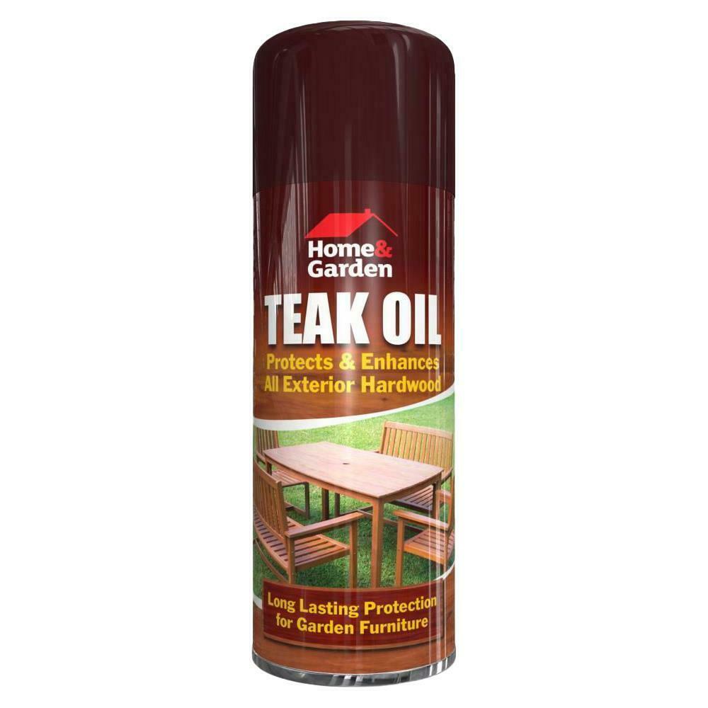 New Teak Oil Spray 400ml Home & Garden Furniture Hardwood Decking Protection Care UK