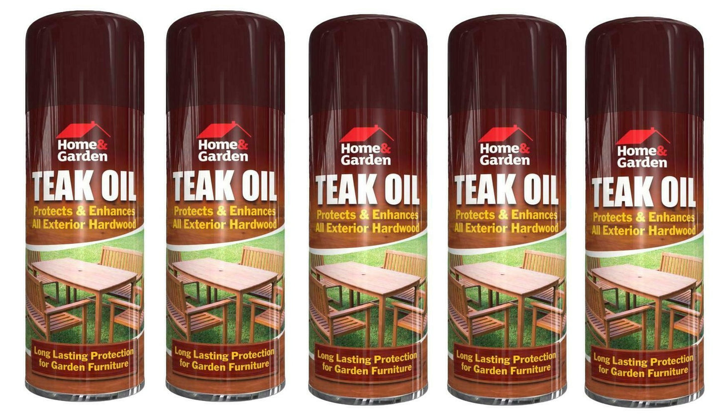 New Teak Oil Spray 400ml Home & Garden Furniture Hardwood Decking Protection Care UK