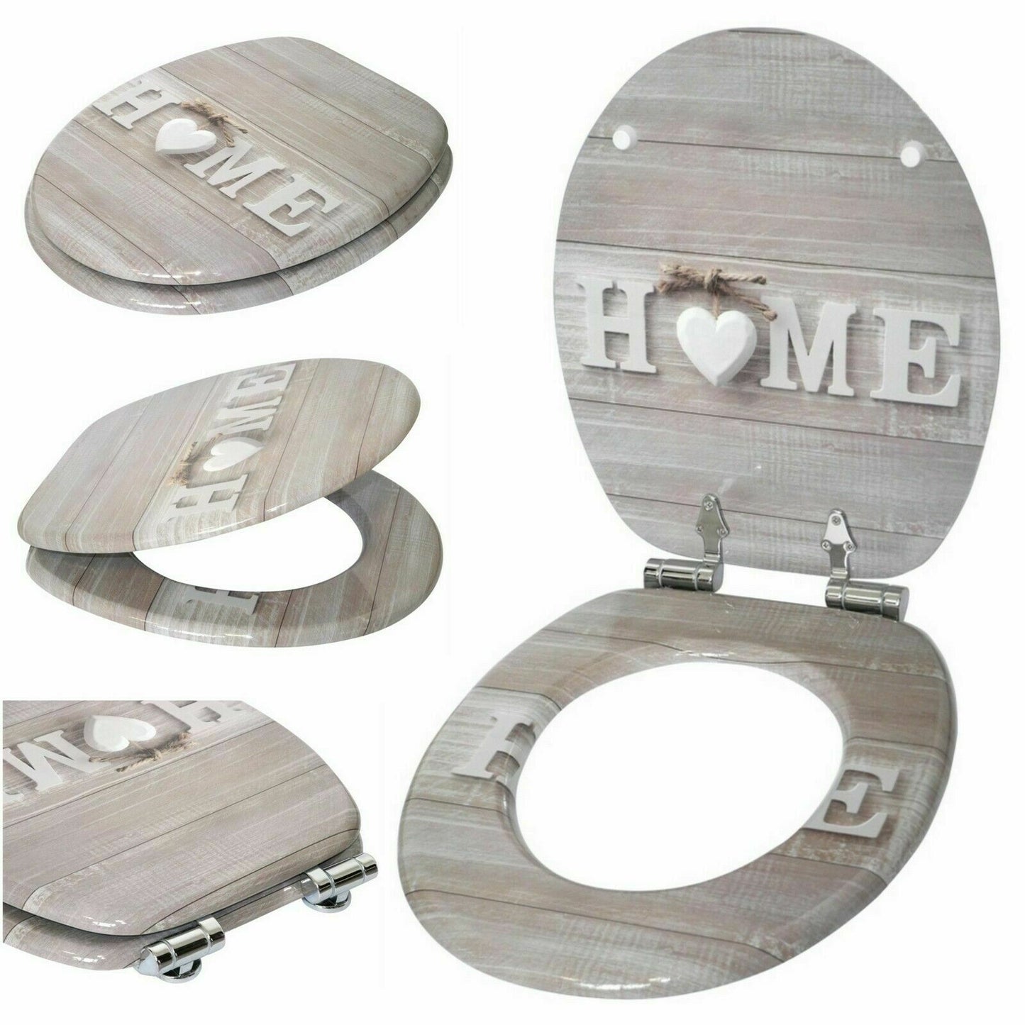 MDF Soft Slow Close Toilet Seat Novelty Design Stainless Steel Hinges Loo Seats
