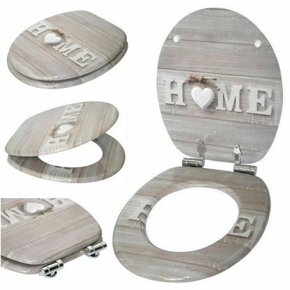 MDF Soft Slow Close Toilet Seat Novelty Design Stainless Steel Hinges Loo Seats