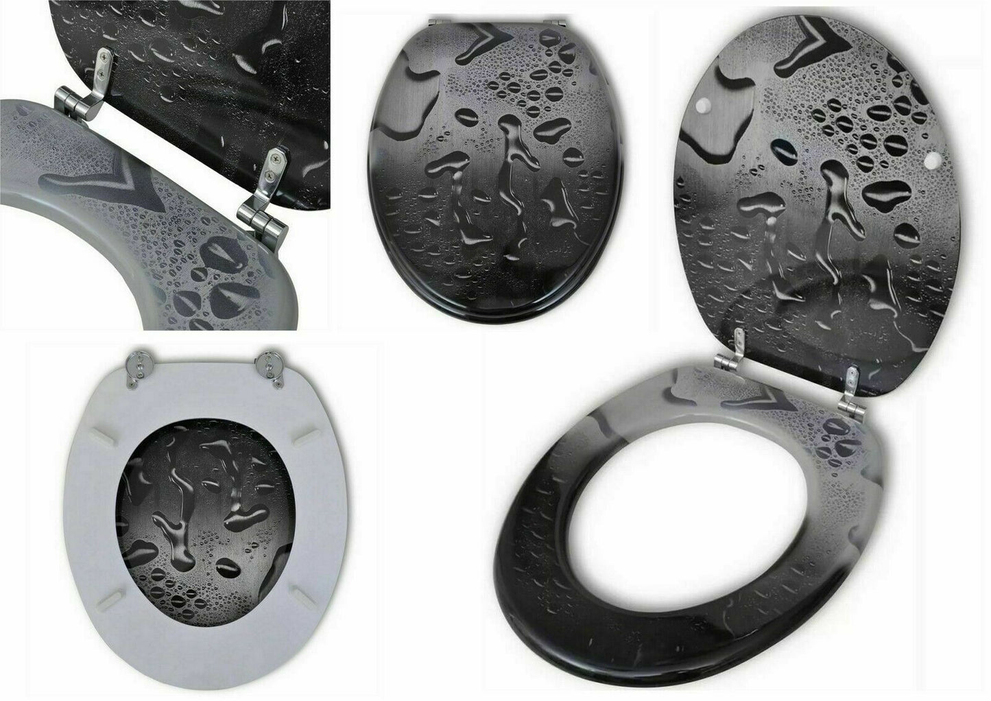 MDF Soft Slow Close Toilet Seat Novelty Design Stainless Steel Hinges Loo Seats