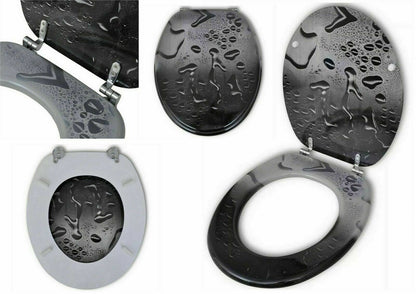 MDF Soft Slow Close Toilet Seat Novelty Design Stainless Steel Hinges Loo Seats